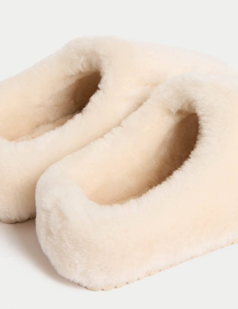 M&S Leather Shearling Mule Slippers, UK version