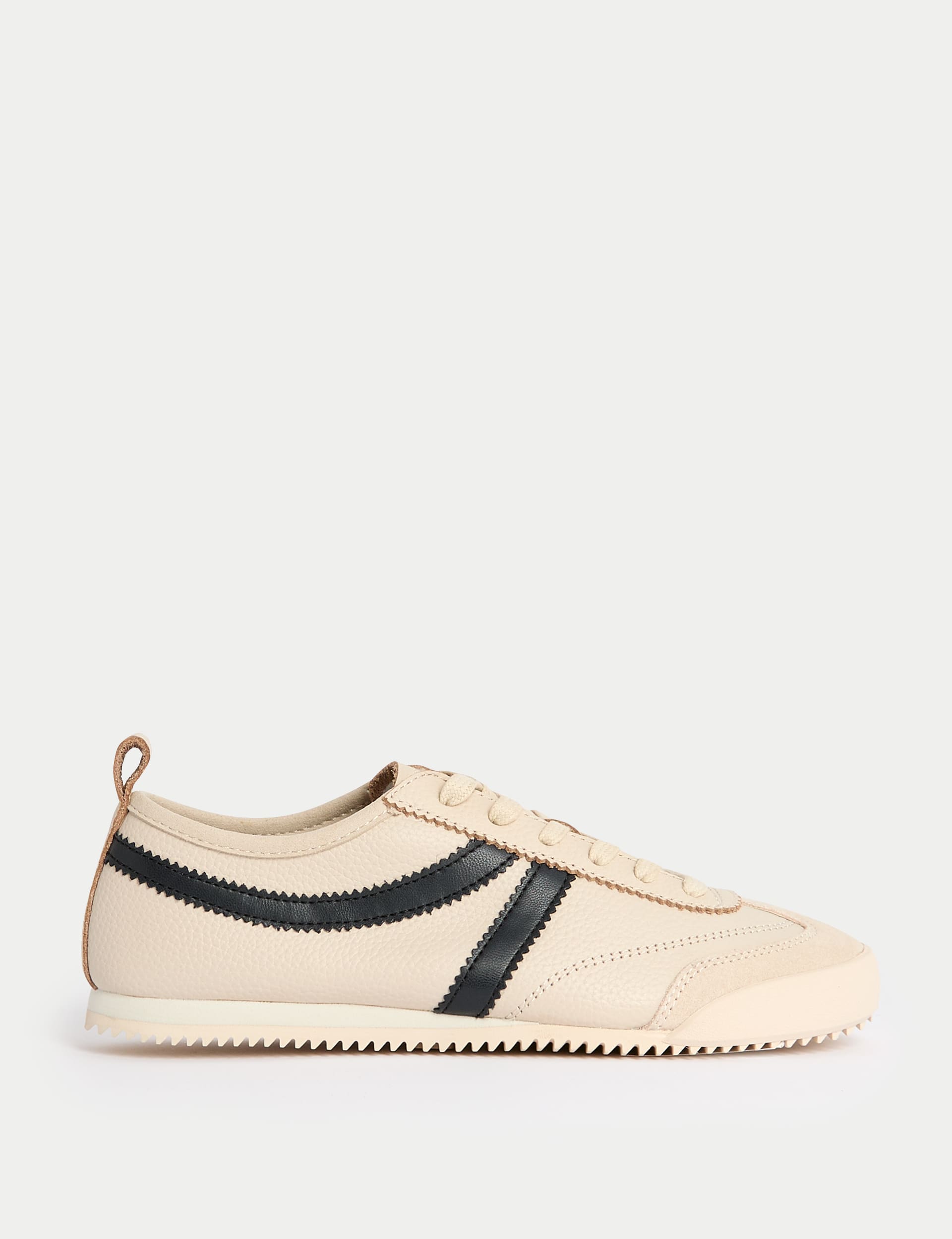 M&S leather stripe trainers with contrast stripe, UK version