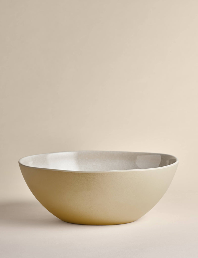 Linen reactive picnic serving bowl made from melamine, UK version
