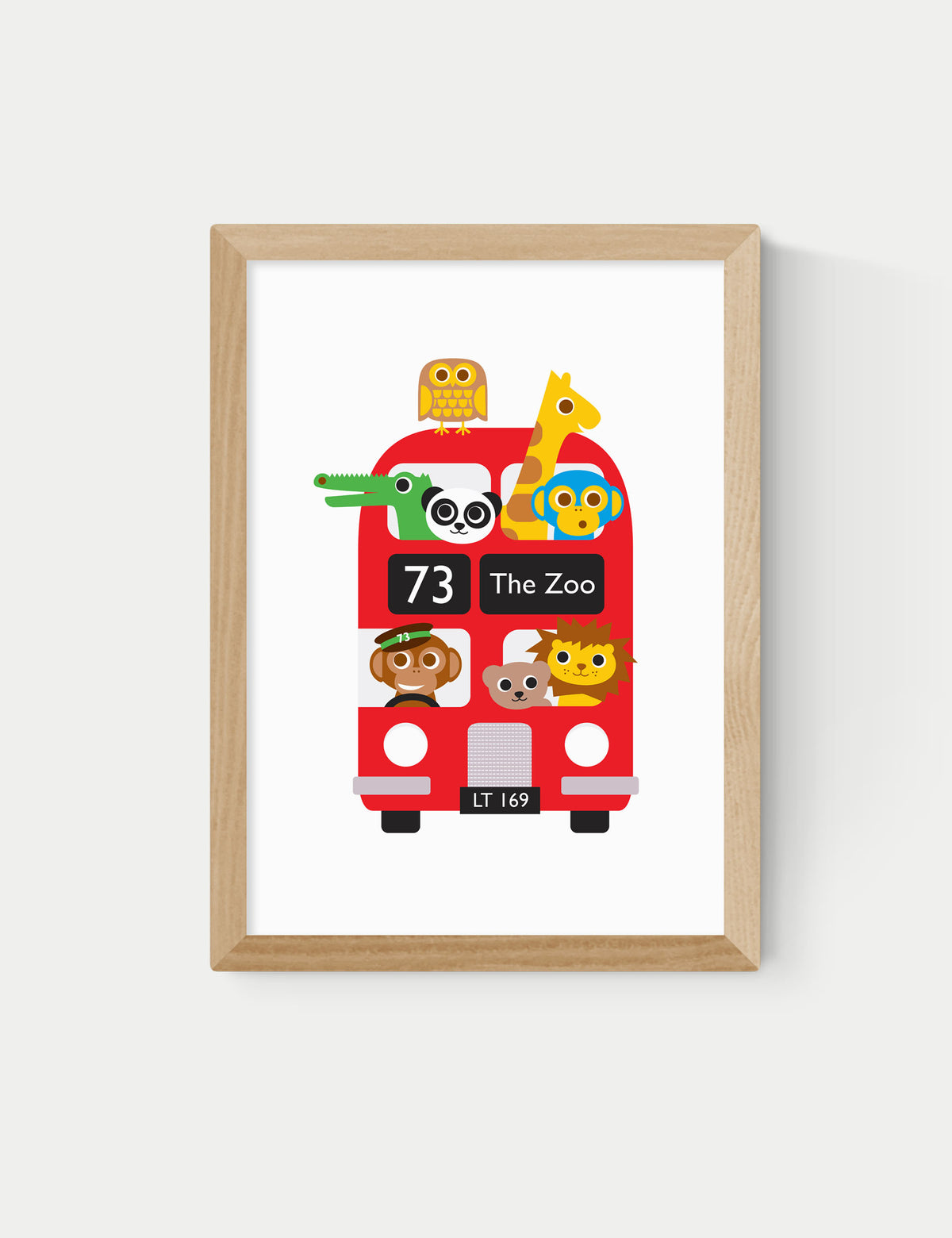 East End Prints London Bus Zoo framed art, UK version