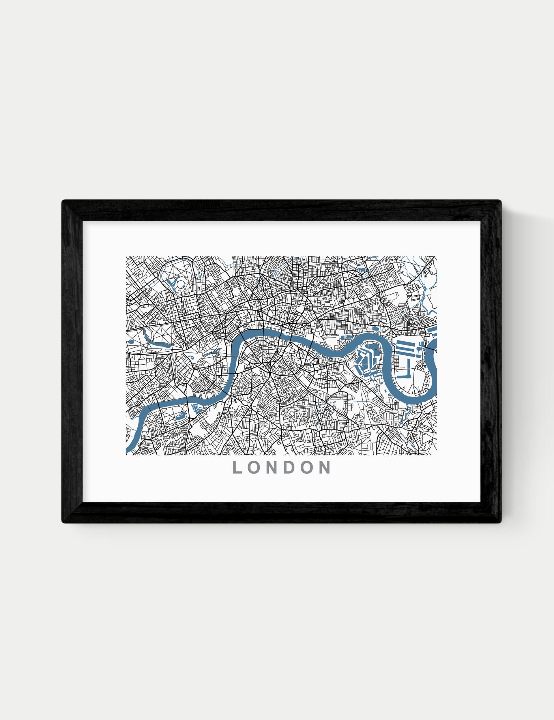 East End Prints London map framed art, UK version