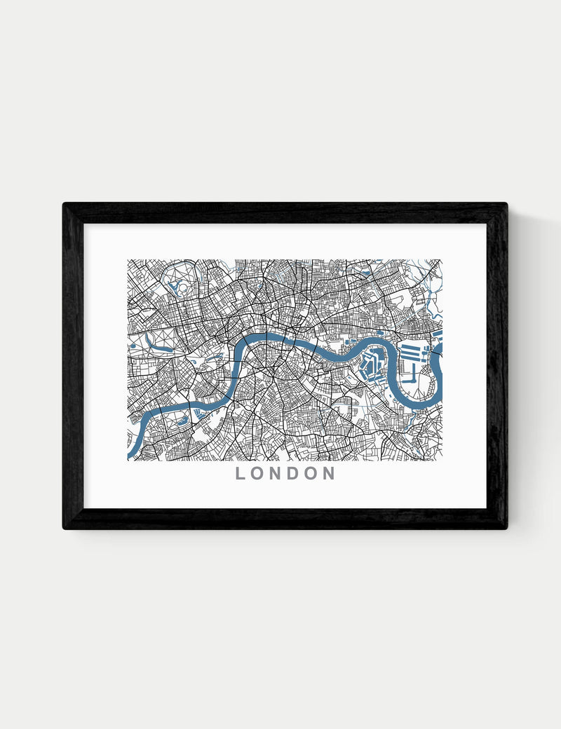 East End Prints London map framed art, UK version