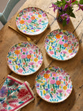 Lucy Tiffney multi side plates set of 4, UK version