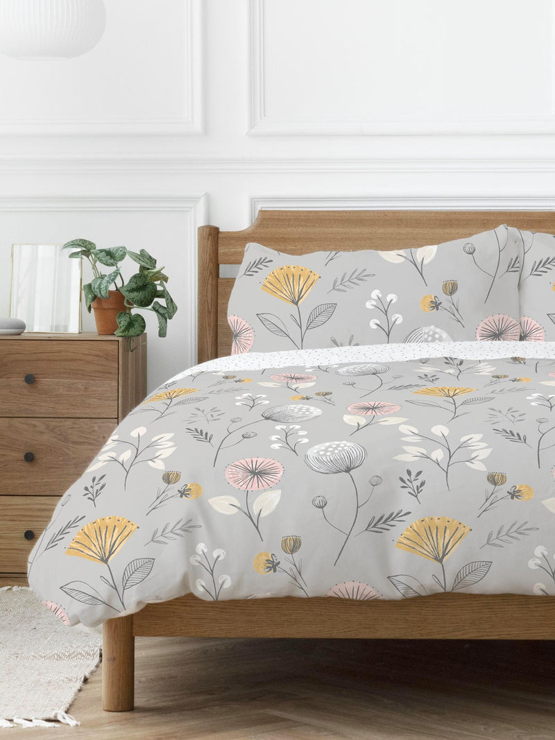 Copenhagen Home Silver Olia Duvet Cover and Pillowcase Set