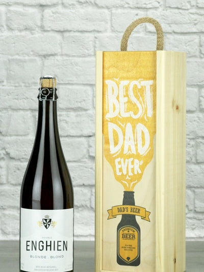 Le Bon Vin Best Dad Ever Belgian Double Enghien Blonde Beer Gift Set 750ml