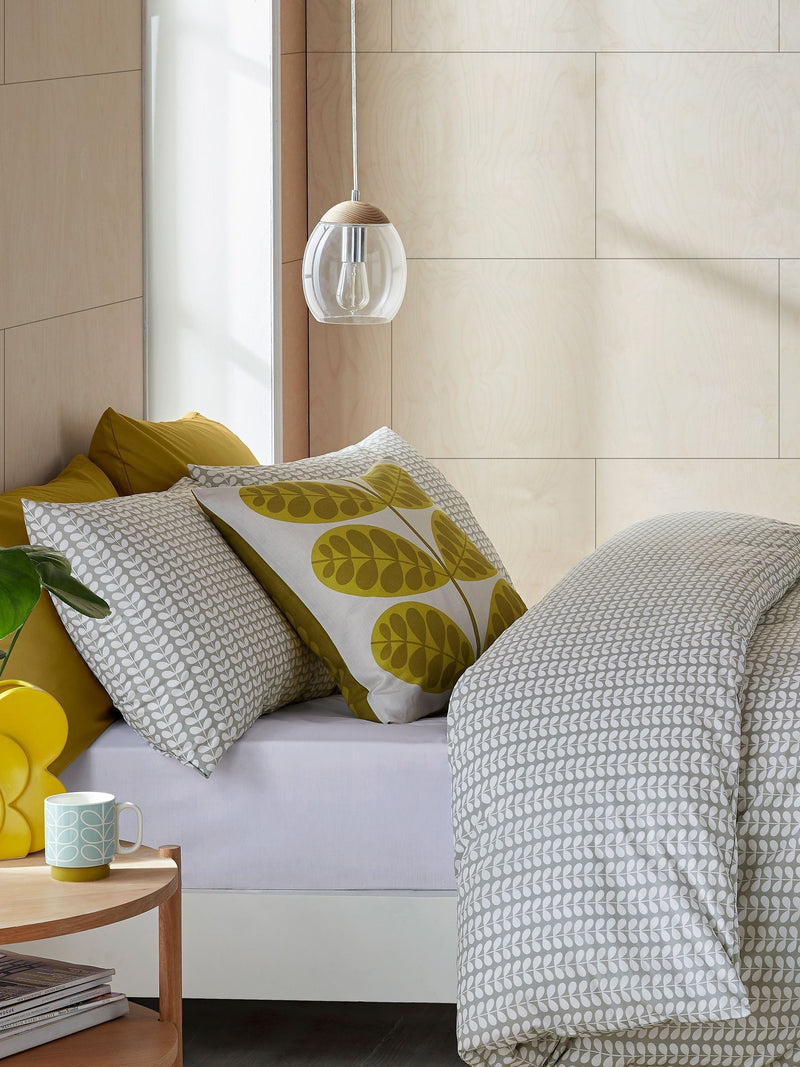 Orla Kiely light cool grey Tiny Stem duvet cover, imported from the UK