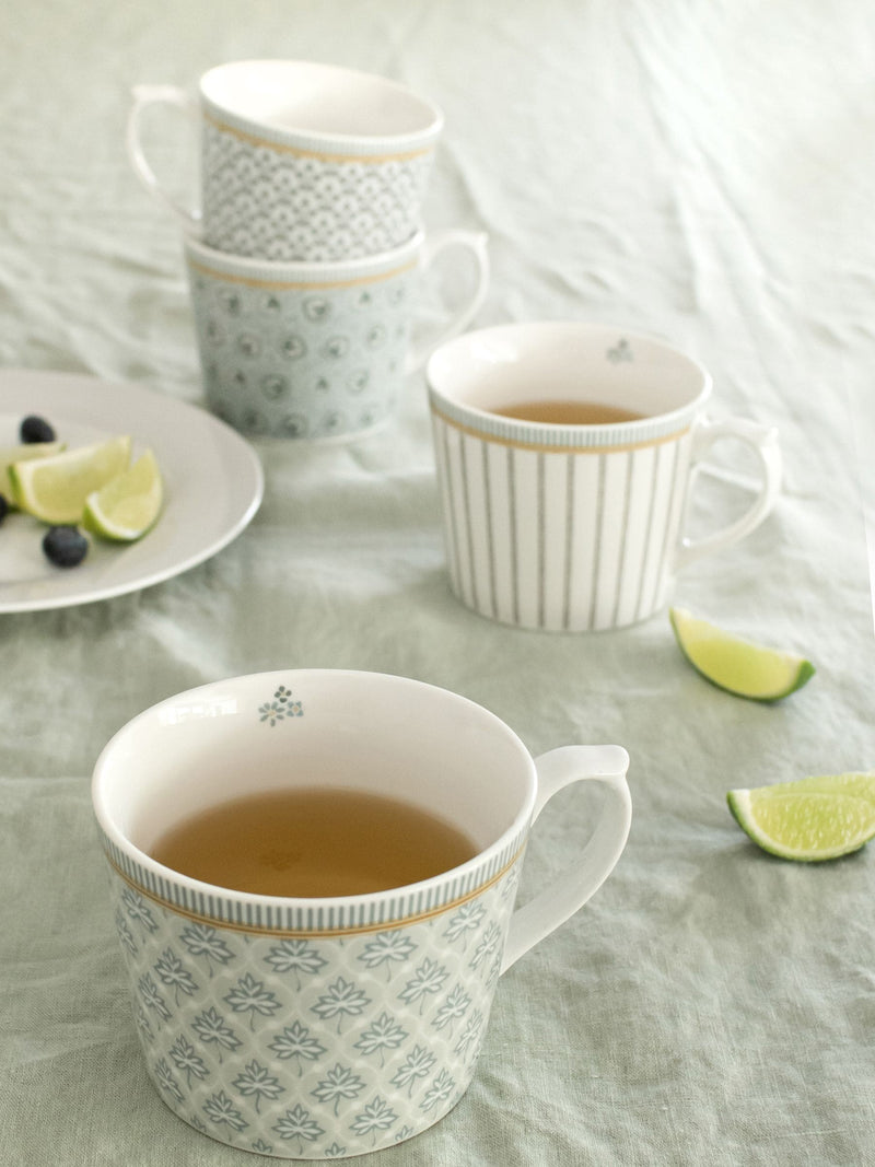 Laura Ashley White Bone China Set of 4 Mug Sets
