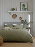 Green olive duvet cover and pillowcase set, UK version