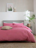 Pink bright duvet cover and pillowcase set, imported from the UK