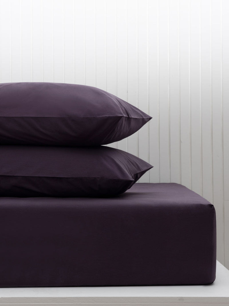 Purple blackberry cotton rich deep fitted bed sheet, imported from the UK
