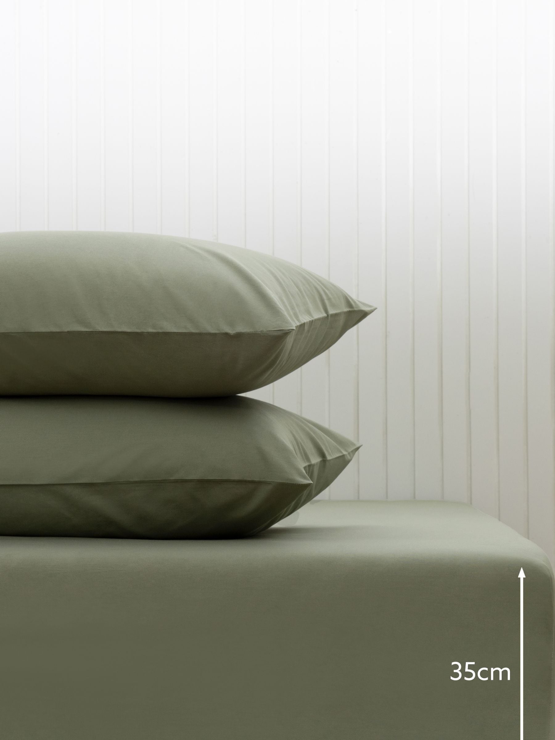 Green olive cotton rich deep fitted bed sheet, UK version