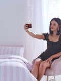 Sassy B Pink Stripe Tease duvet cover and pillowcase set (British brand)