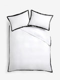 White/Black Cotton Rich Oxford Duvet Cover and Pillowcase Set
