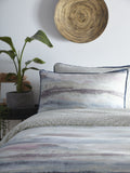 Blue landscape duvet cover and pillowcase set - British product
