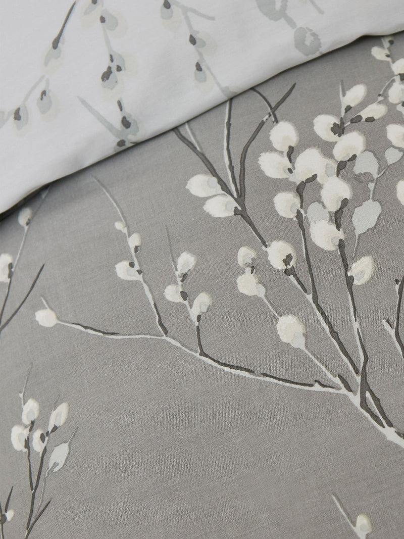 Laura Ashley Pussy Willow silver steel grey duvet cover and pillowcase set, UK version