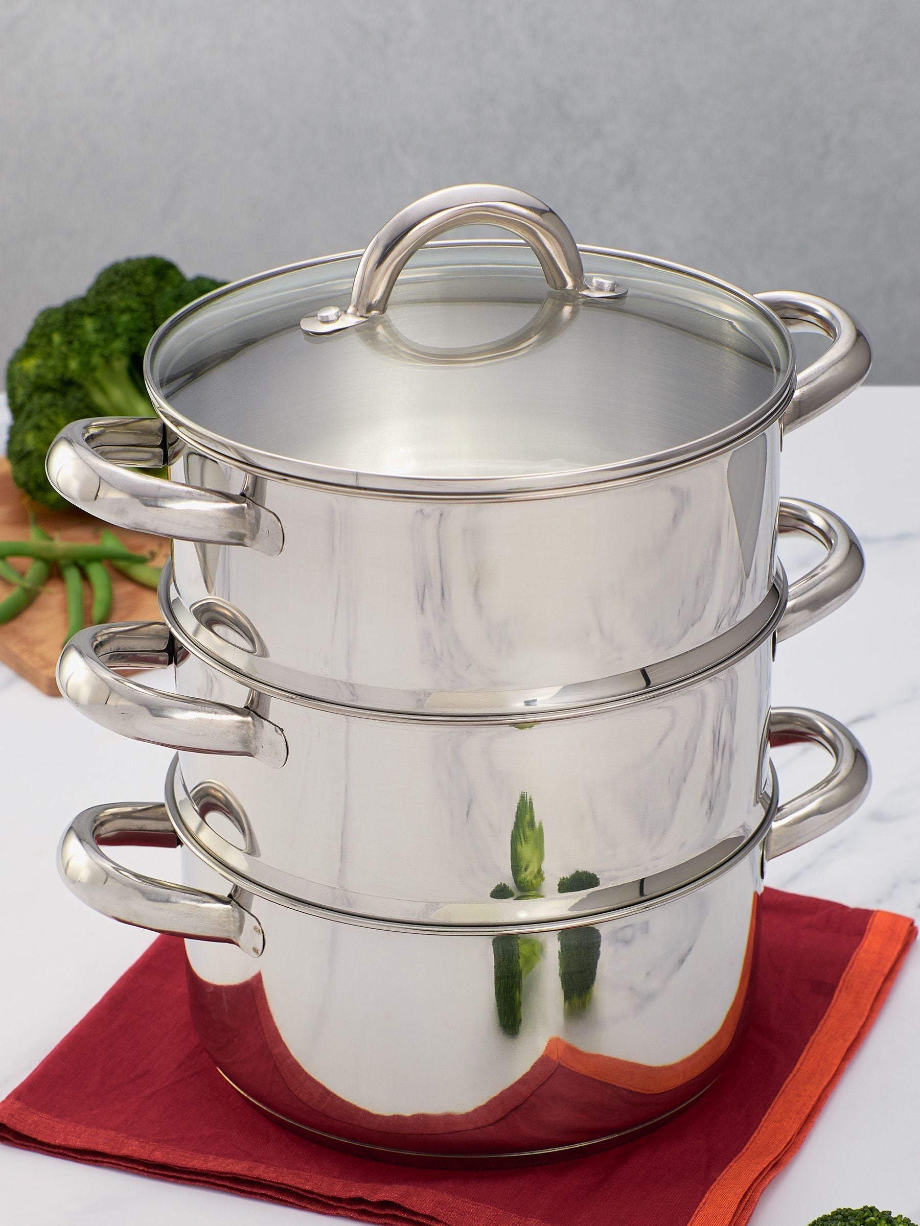 Judge Silver 3 Tier Steamer Set 20cm, UK version
