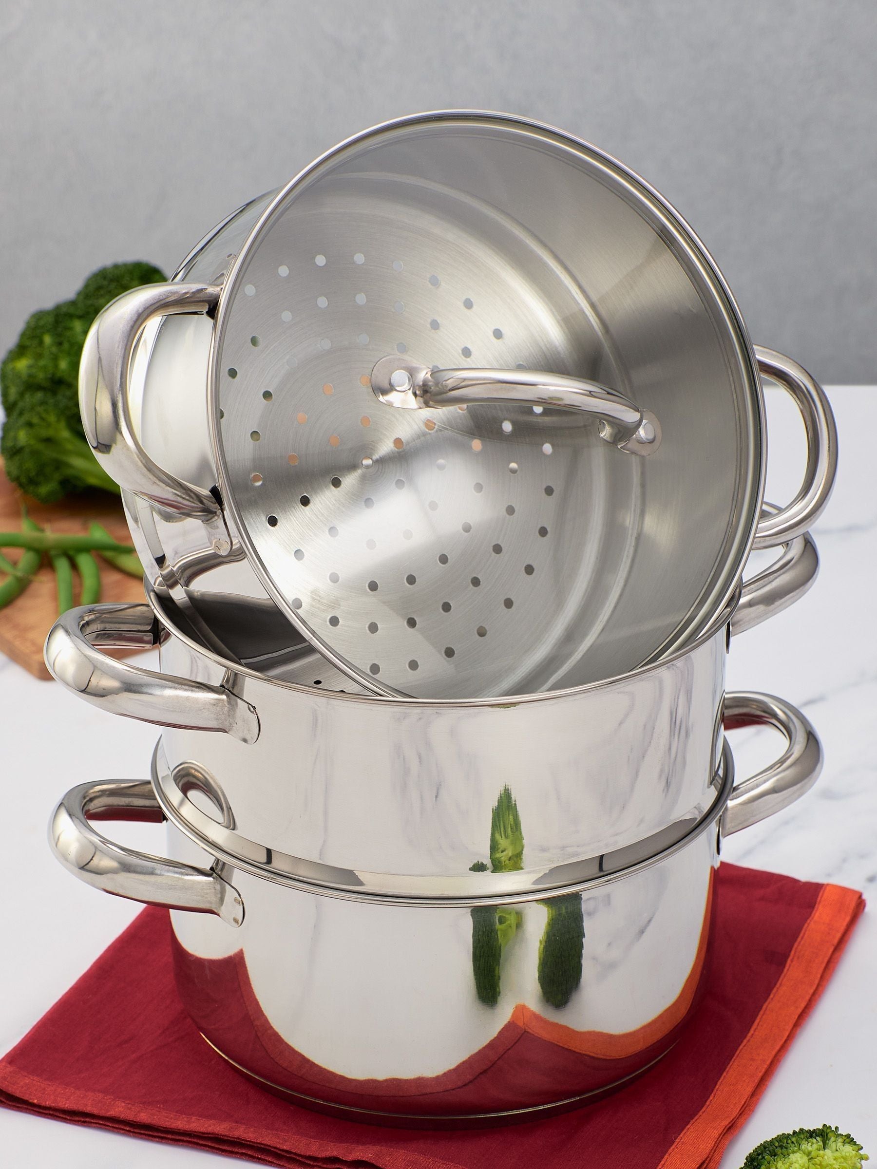 Judge Silver 3 Tier Steamer Set 20cm, UK version