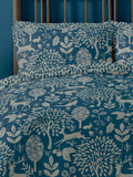 Copenhagen Home Blue Fable Christmas duvet cover and pillowcase set - British product