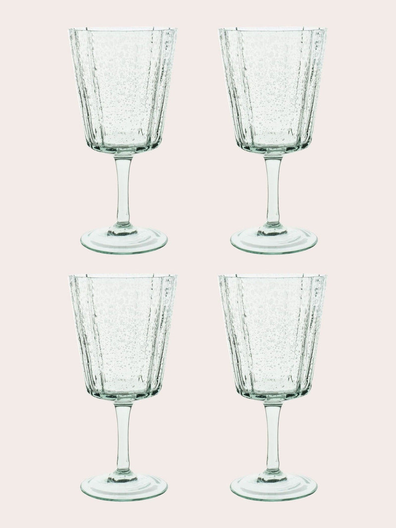 Laura Ashley Set of 4 Green Red Wine Glasses