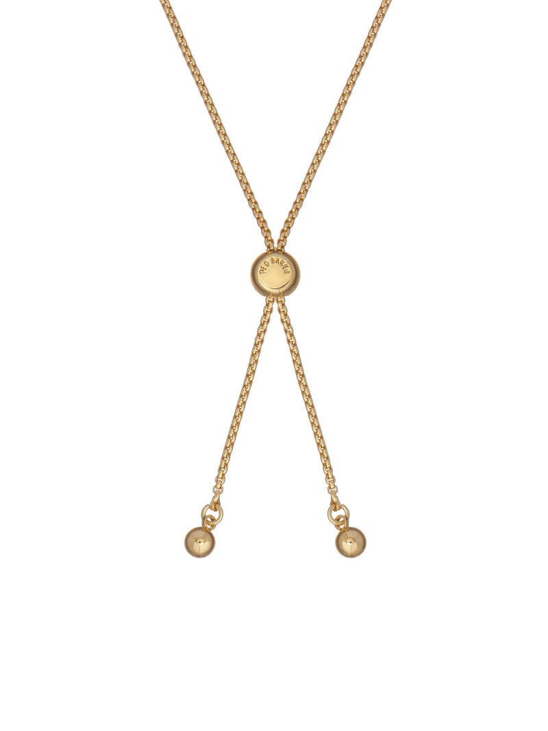 Ted Baker gold tone clear crystal drawstring adjustable bracelet 21cm (British brand)