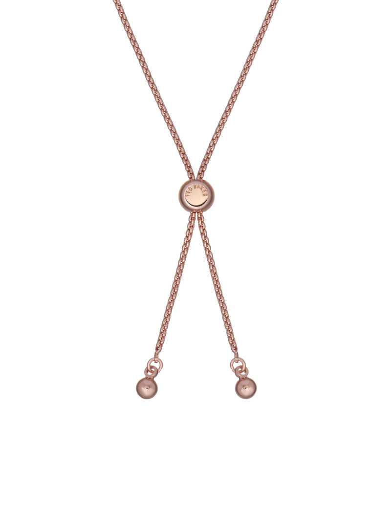 Ted Baker crystal drawstring bracelet rose gold tone 21cm (British brand)