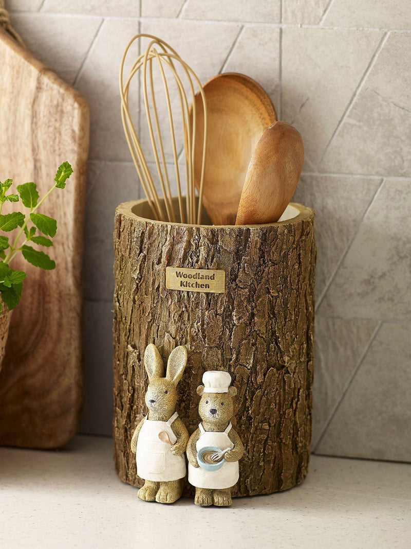 Bertie Bear utensil pot Woodland finish, imported from the UK