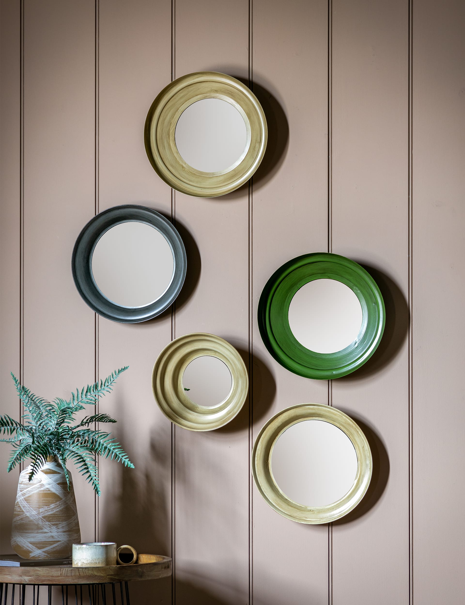 Gallery Direct Crosby Round Wall Mirrors Set of 5 - British product