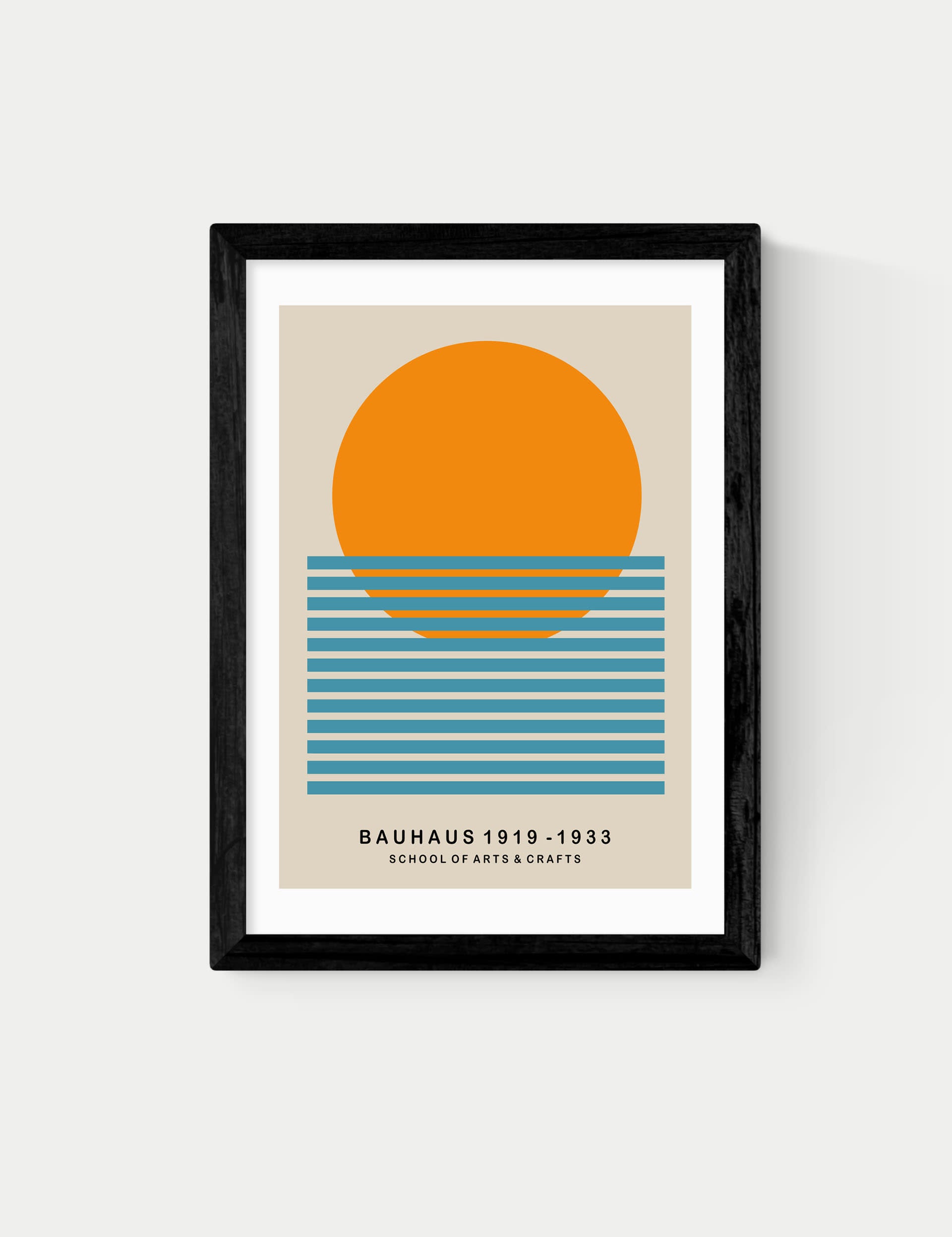 Mid Century Sun Bauhaus Framed Art