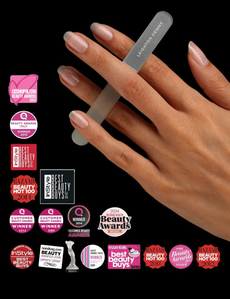 Leighton Denny travel crystal nail file 90mm, imported from the UK