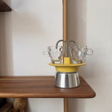 Vintage yellow ceramic Moka Pot, stovetop brewer (British brand)
