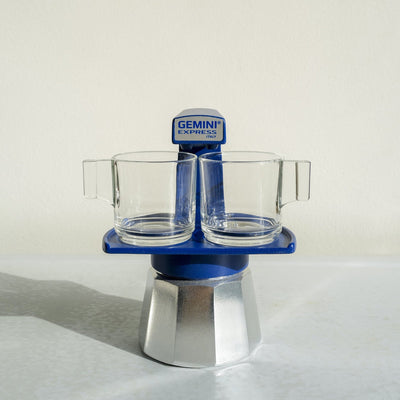 Gemini Express Moka Pot Dark Blue Coffee Maker