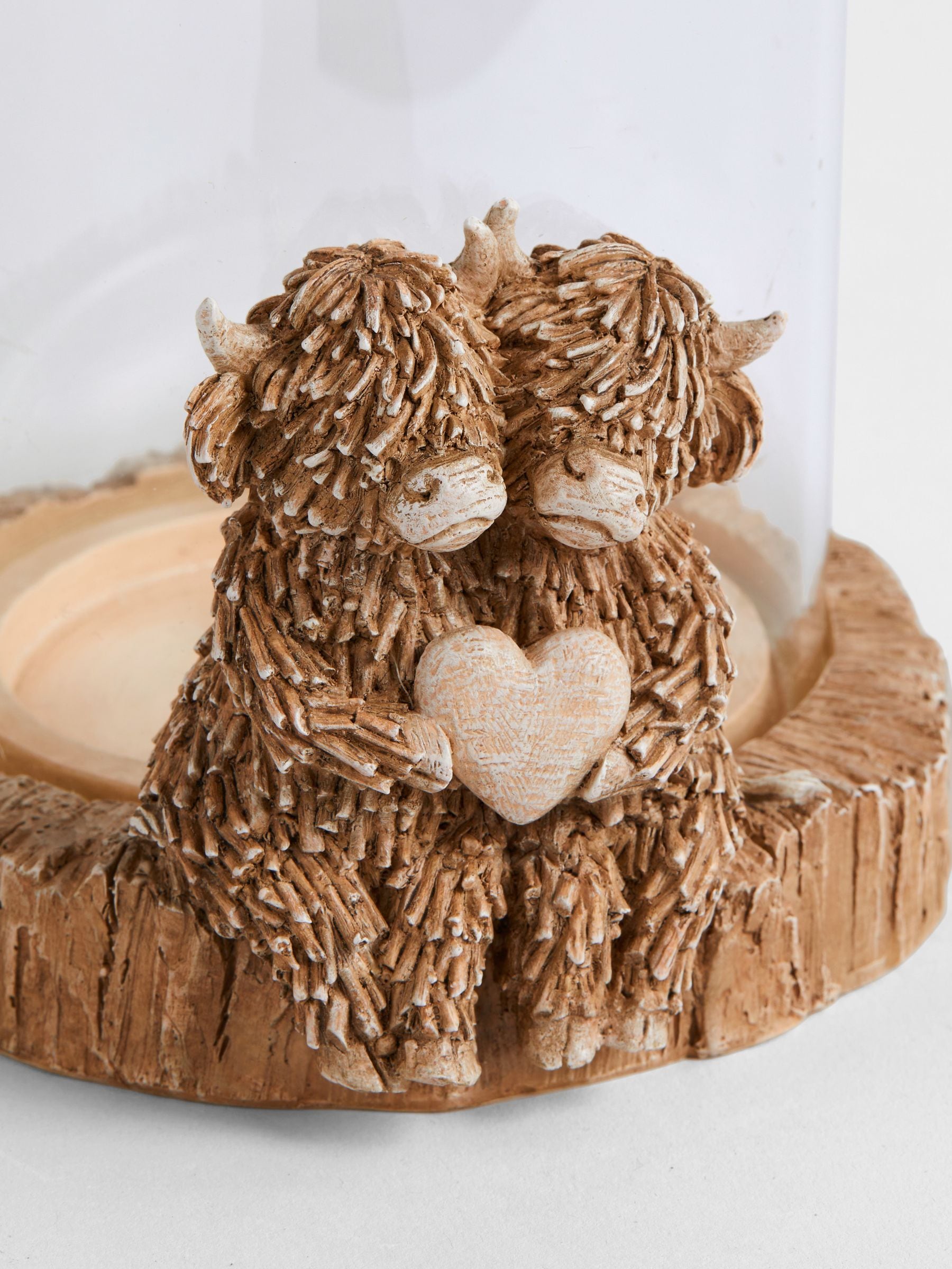 Natural Hamish The Highland Cow Hurricane Candle Holder