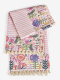 Lucy Tiffney stripe tassled cotton tablecloth, UK version