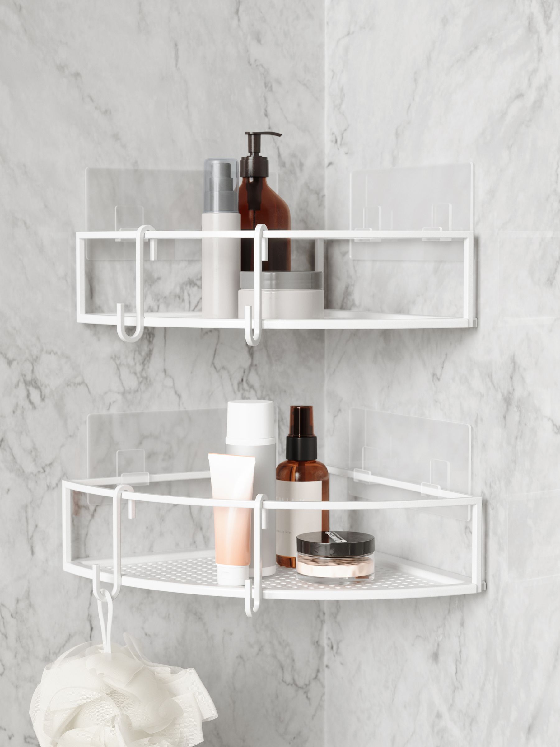 Umbra white corner shower caddy (British brand)