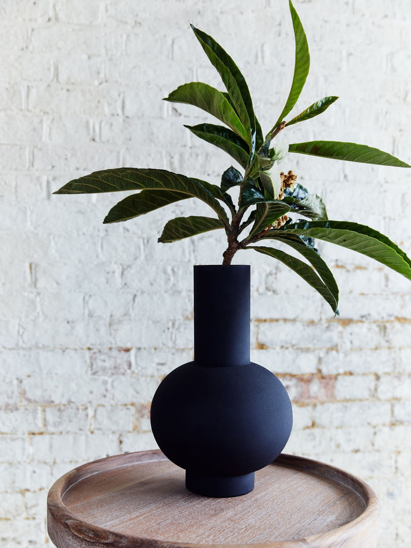 French Connection black metal vase 33cm height - British product