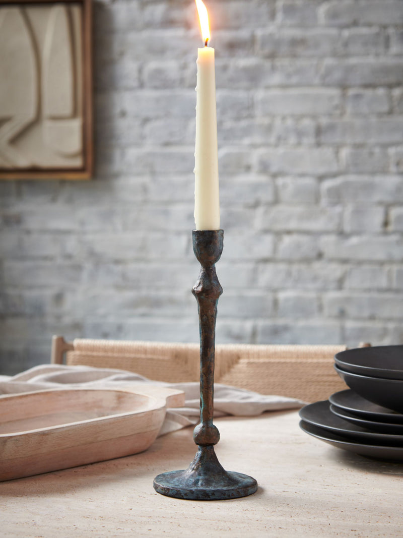 French Connection grey patina taper candle holder 25.5cm - British product