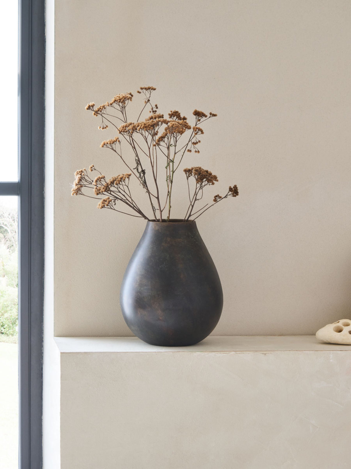French Connection Black/Bronze Patina Metal Vase 21.5cm - British product