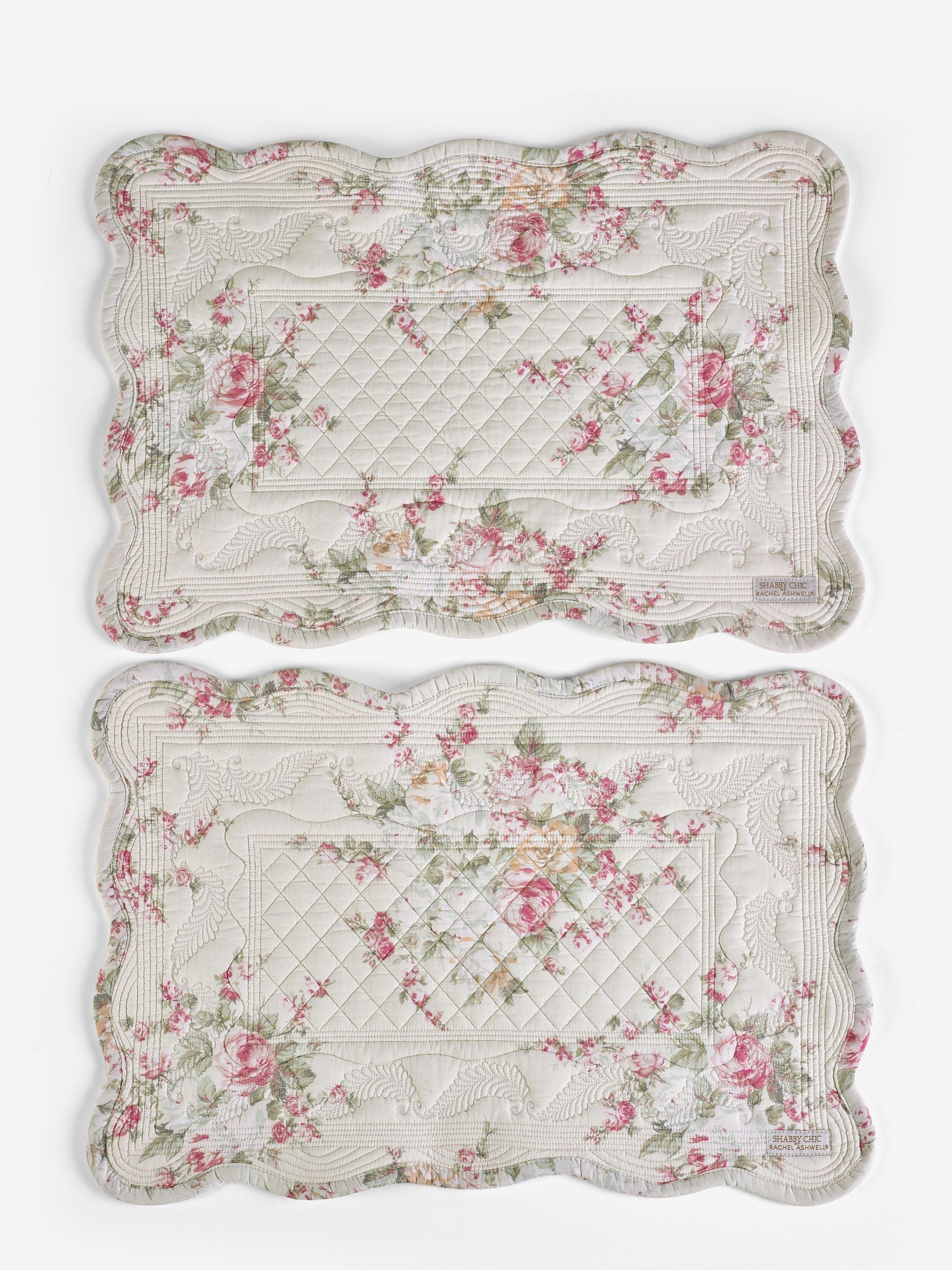 Shabby Chic floral placemats pink blue set of 2 (British brand)