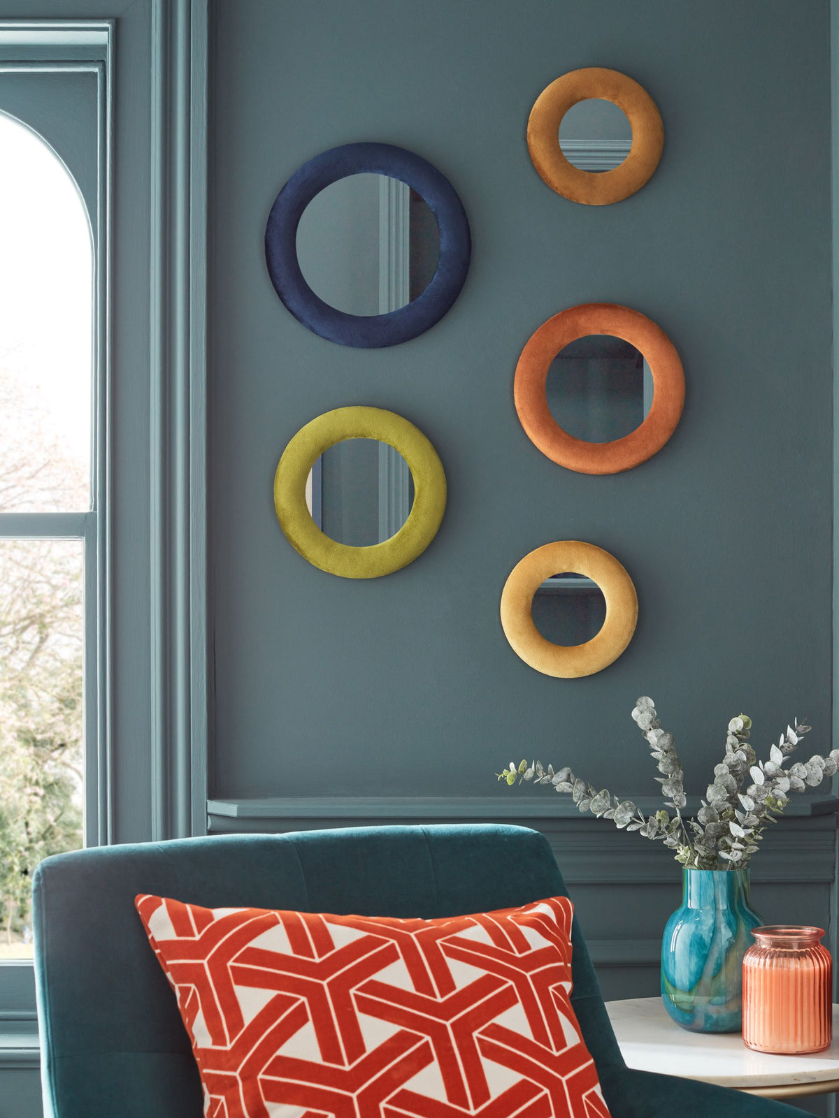 Set of 5 Multi Round Wall Mirrors