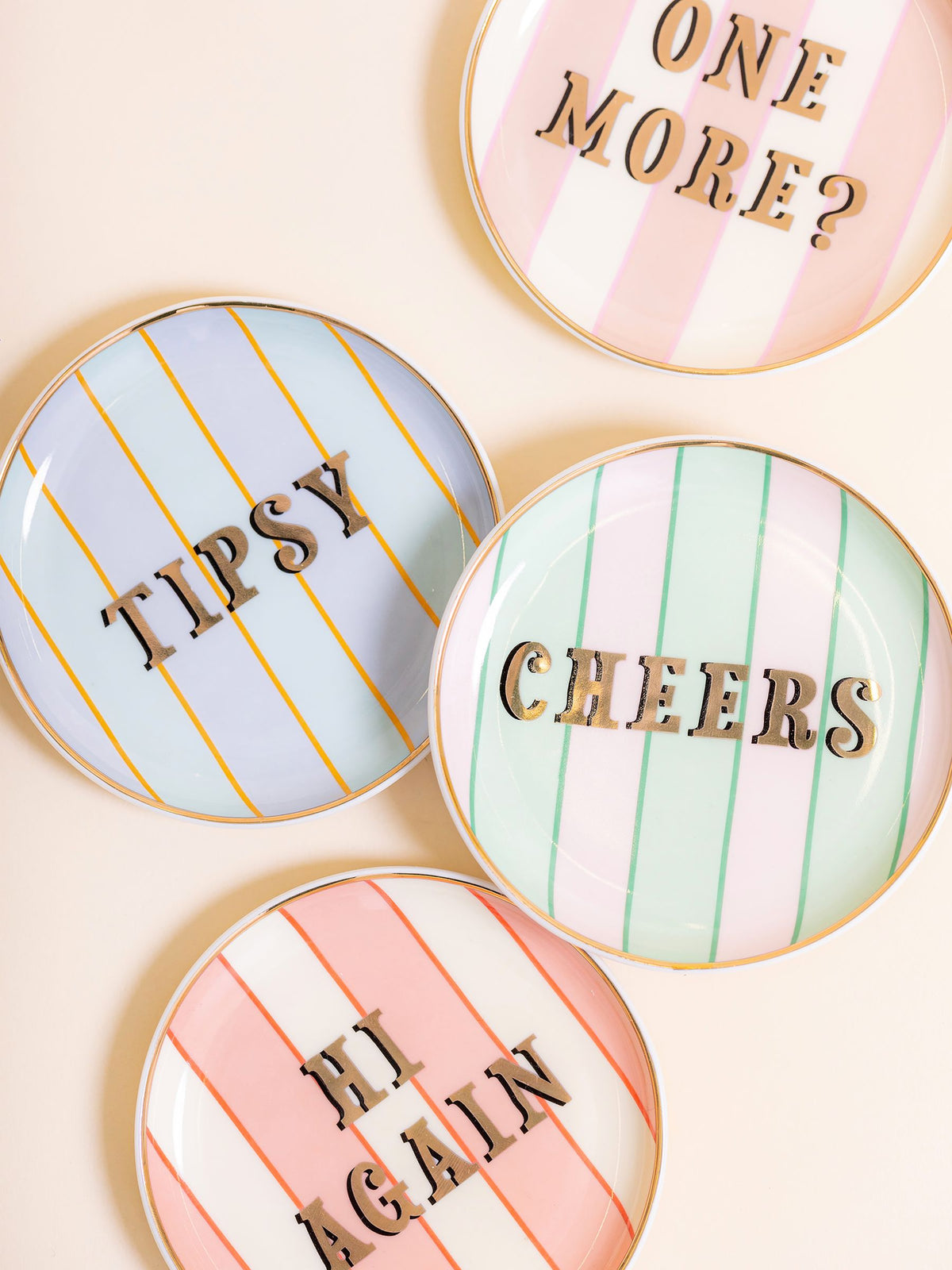 Yvonne Ellen ceramic Friends coasters set of 4 (British brand)