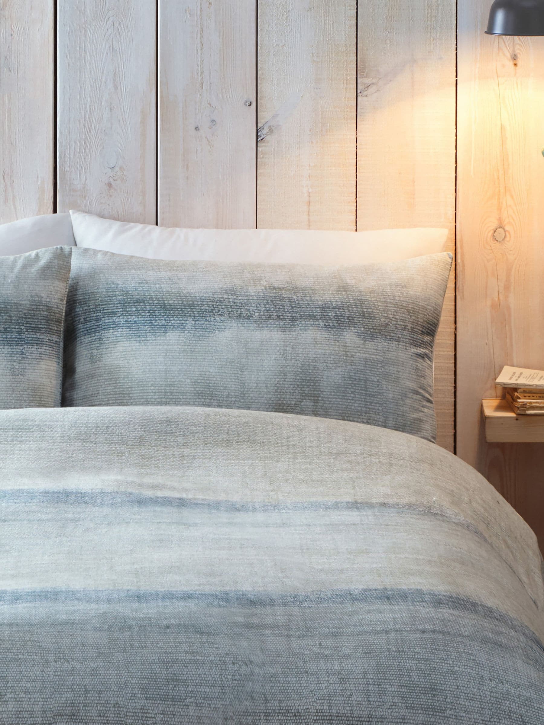 Appletree Green Anson Supersoft brushed cotton stripe duvet cover set - British product