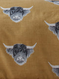 Fusion Yellow Highland Cow brushed duvet cover set - British product