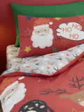 Bedlam Red Ho Ho Ho Reversible Christmas Duvet Cover Set