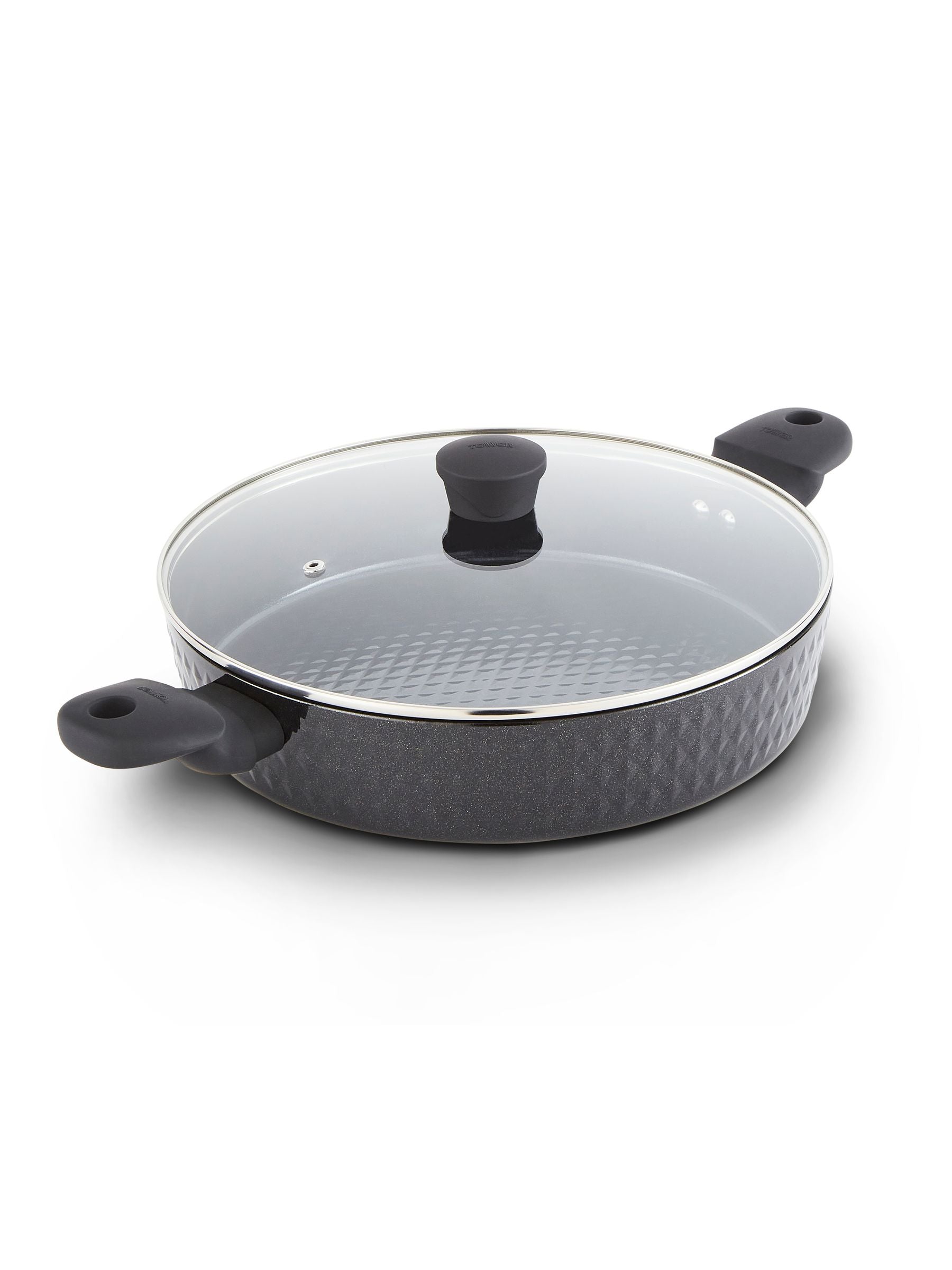 Tower Black 30cm Shallow Casserole Dish