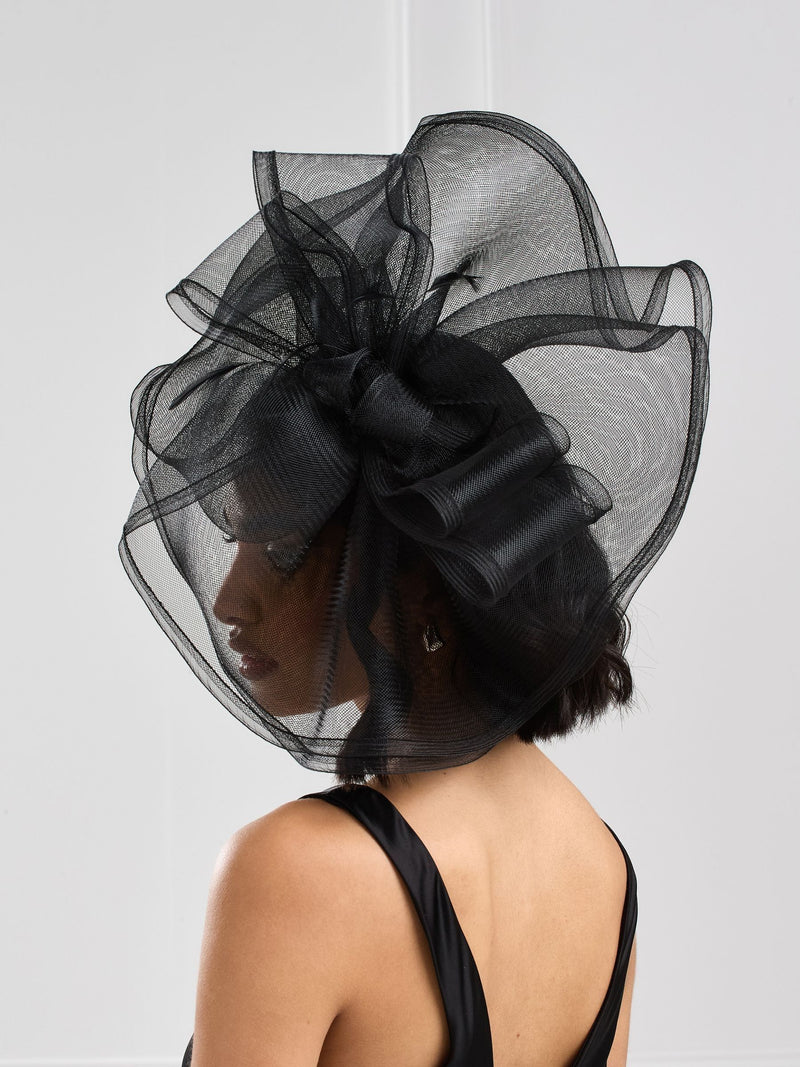 Jon Richard black hat fascinator, UK version