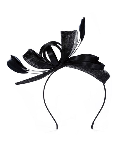 Jon Richard Svart Medium Fascinator Pannebånd