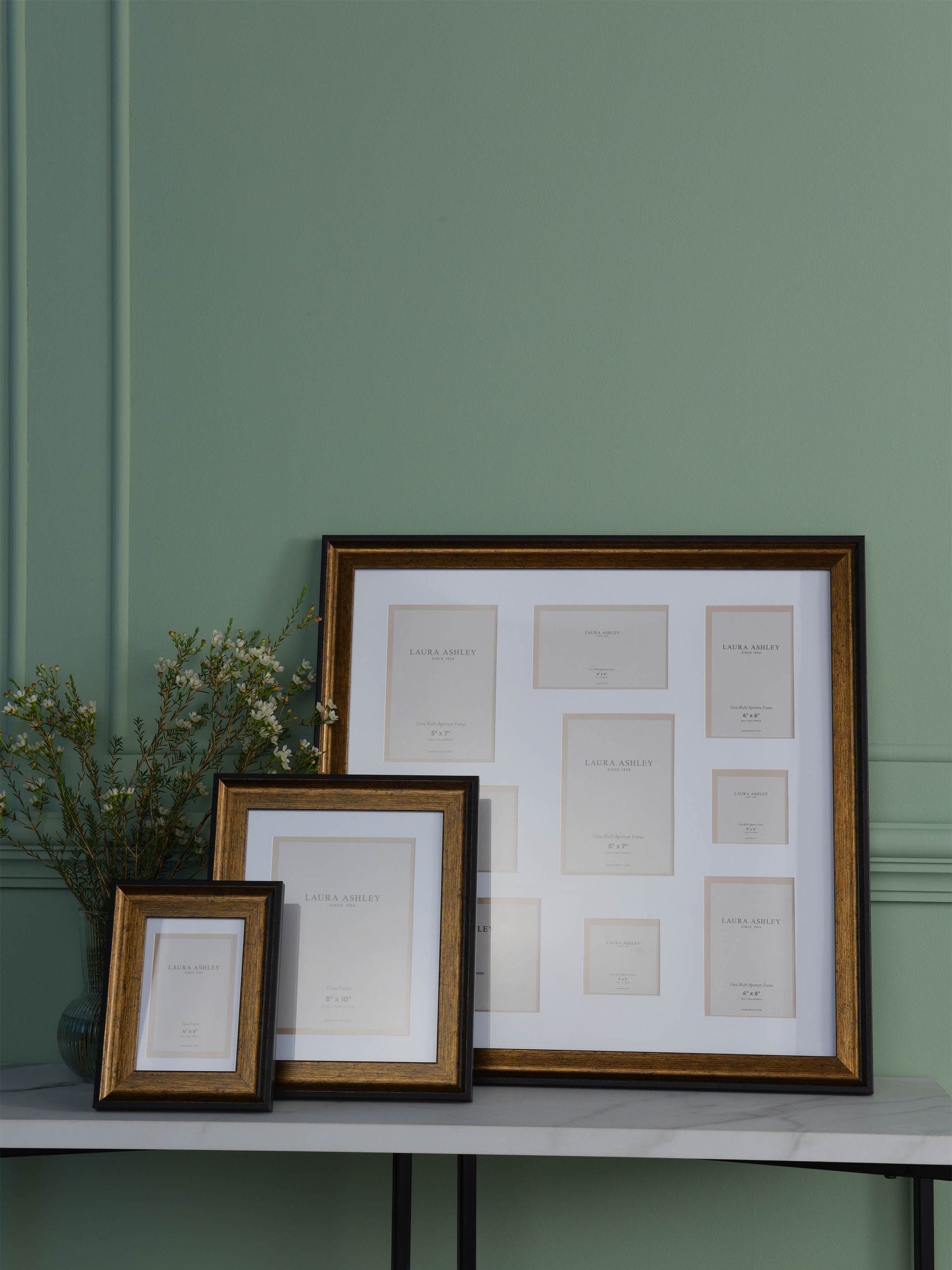 Laura Ashley bronze Cara multi-aperture photo frame 56cm x 56cm x 22cm, UK version