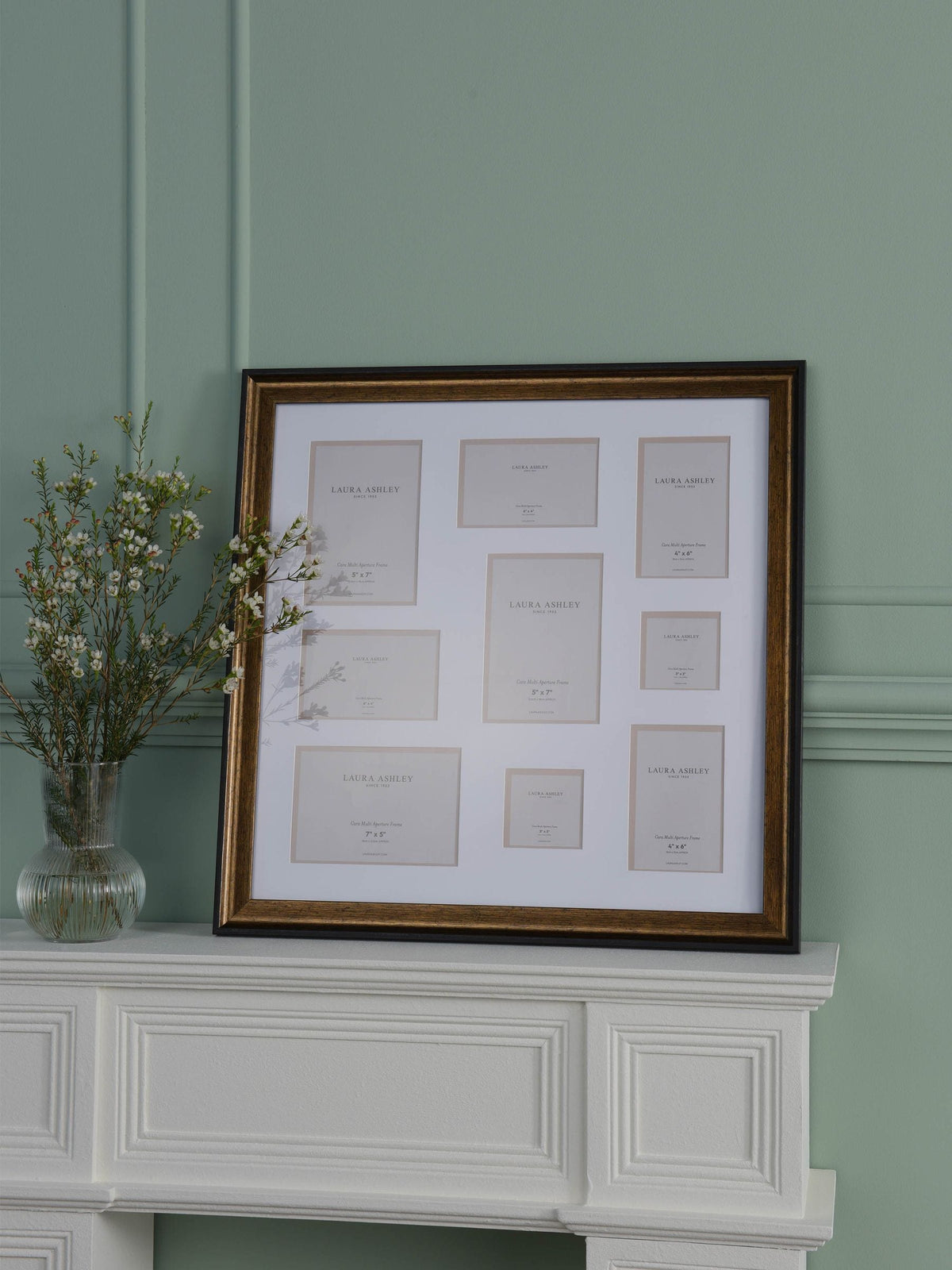 Laura Ashley bronze Cara multi-aperture photo frame 56cm x 56cm x 22cm, UK version