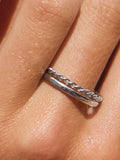Stainless steel delicate rings silver tone set of 2 (British brand)