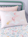 Catherine Lansfield pink fairytale unicorn duvet cover set - British product